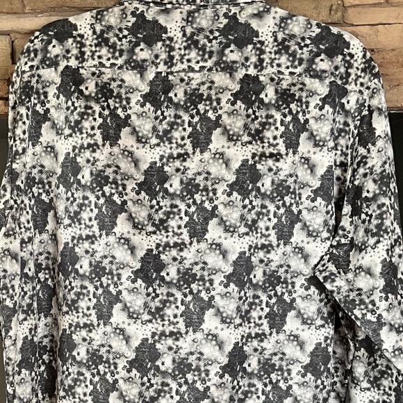 Karma Blu Modern Fit Inkspot Shirt Funky Indie Mod Flip Cuffs Black White XL - Picture 5 of 7